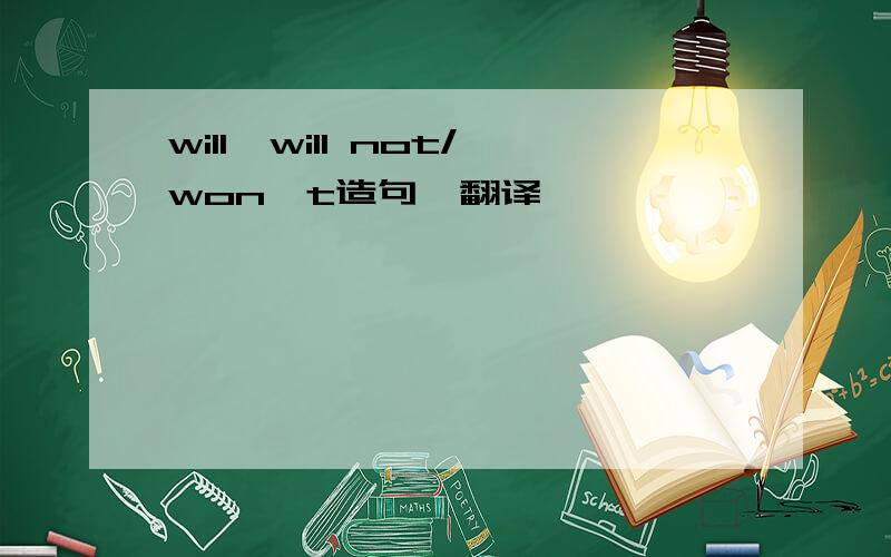 will、will not/won't造句,翻译