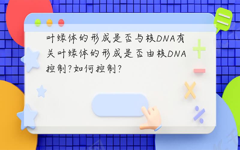 叶绿体的形成是否与核DNA有关叶绿体的形成是否由核DNA控制?如何控制?