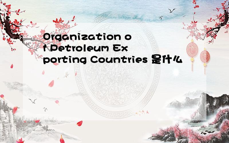 Organization of Petroleum Exporting Countries 是什么
