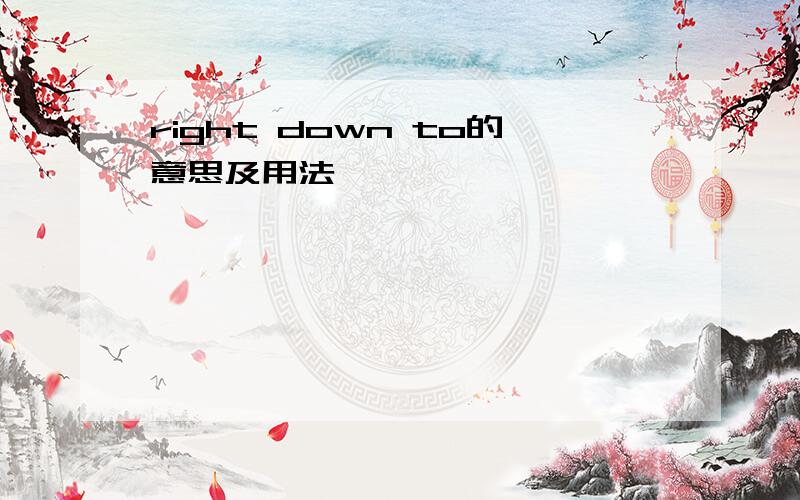 right down to的意思及用法