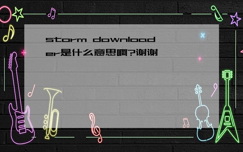 storm downloader是什么意思啊?谢谢